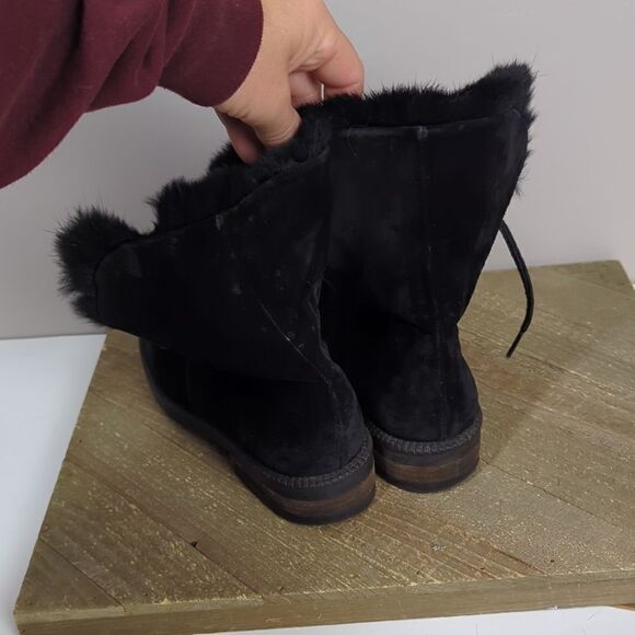 Fit and suede boots black leather Vincini - Picture 8 of 9